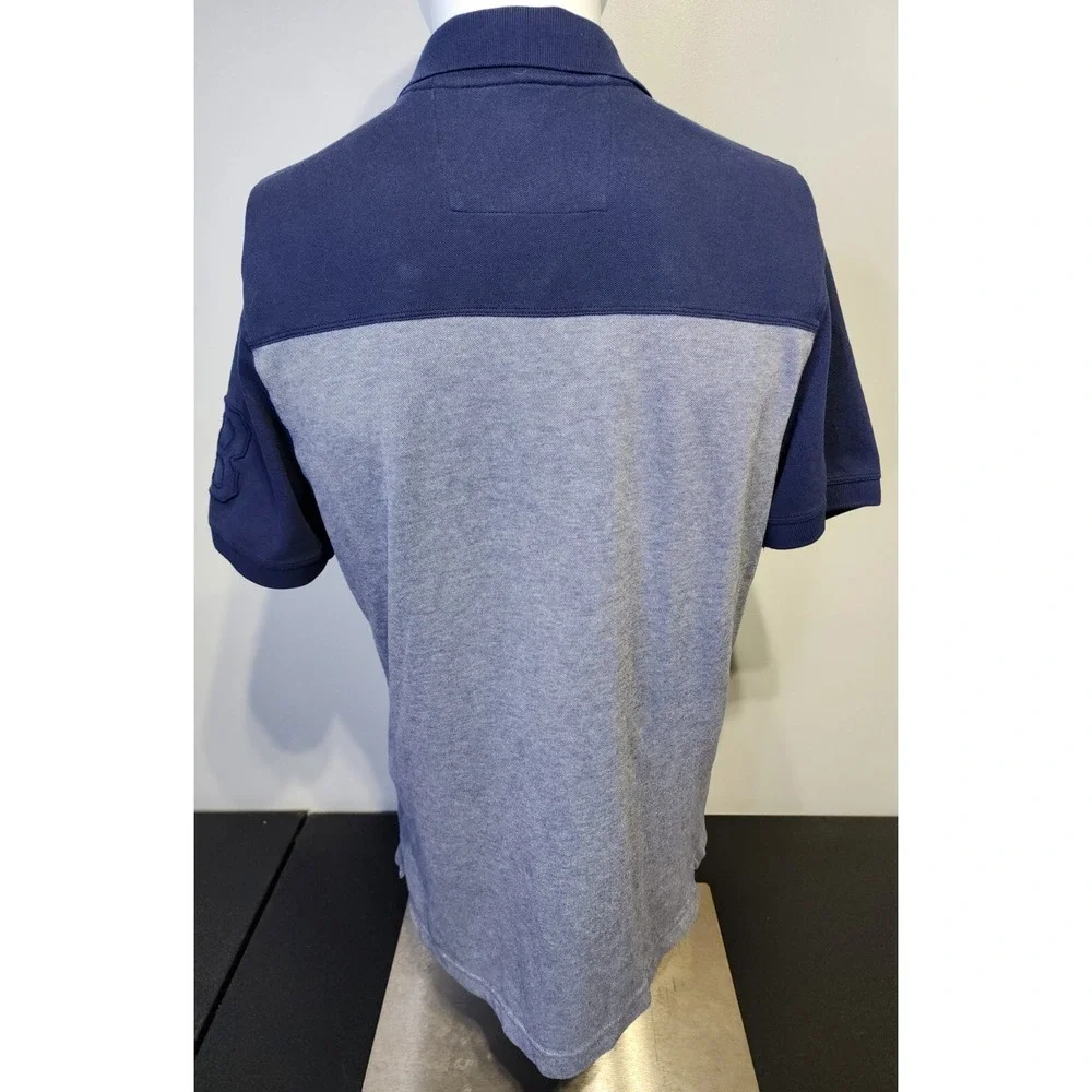 Banana Republic 78 Logo Polo Mens Size Medium Short Sleeve Blue 3‎ Button Shirt